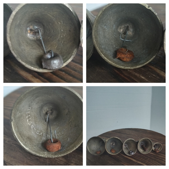 Bells Of Sarna India Brass Etched Bells Lot Of 5 different Size Bells Christmas - Picture 5 of 16